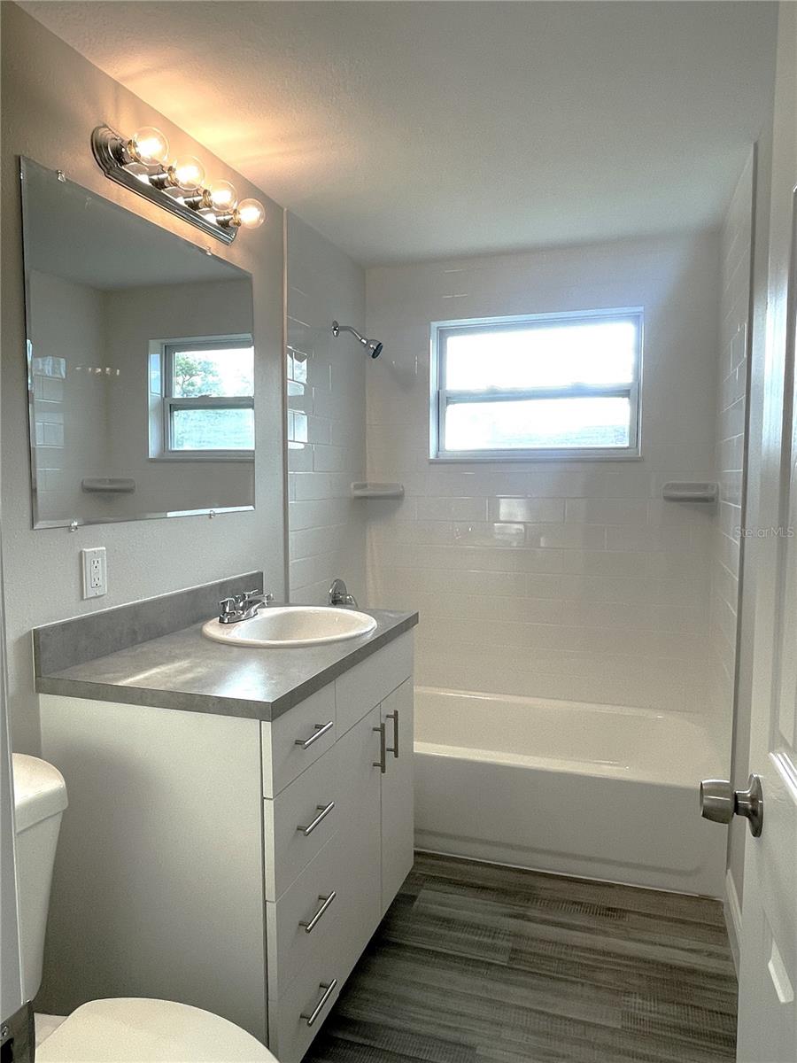 Updated Bath with counter height vanity