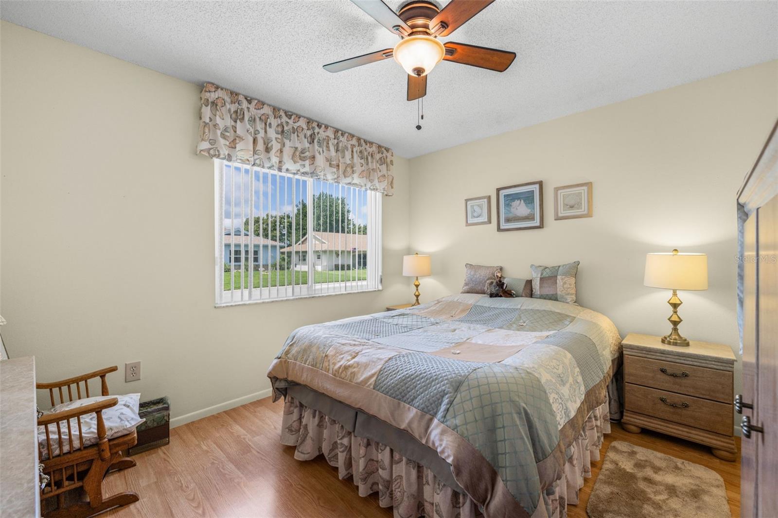 This is a desirable split floor plan. The secondary bedroom & bathroom are located away from the primary bedroom. There is even a door that can be closed to make this area function as an additional primary suite, as the secondary bathroom is steps away.