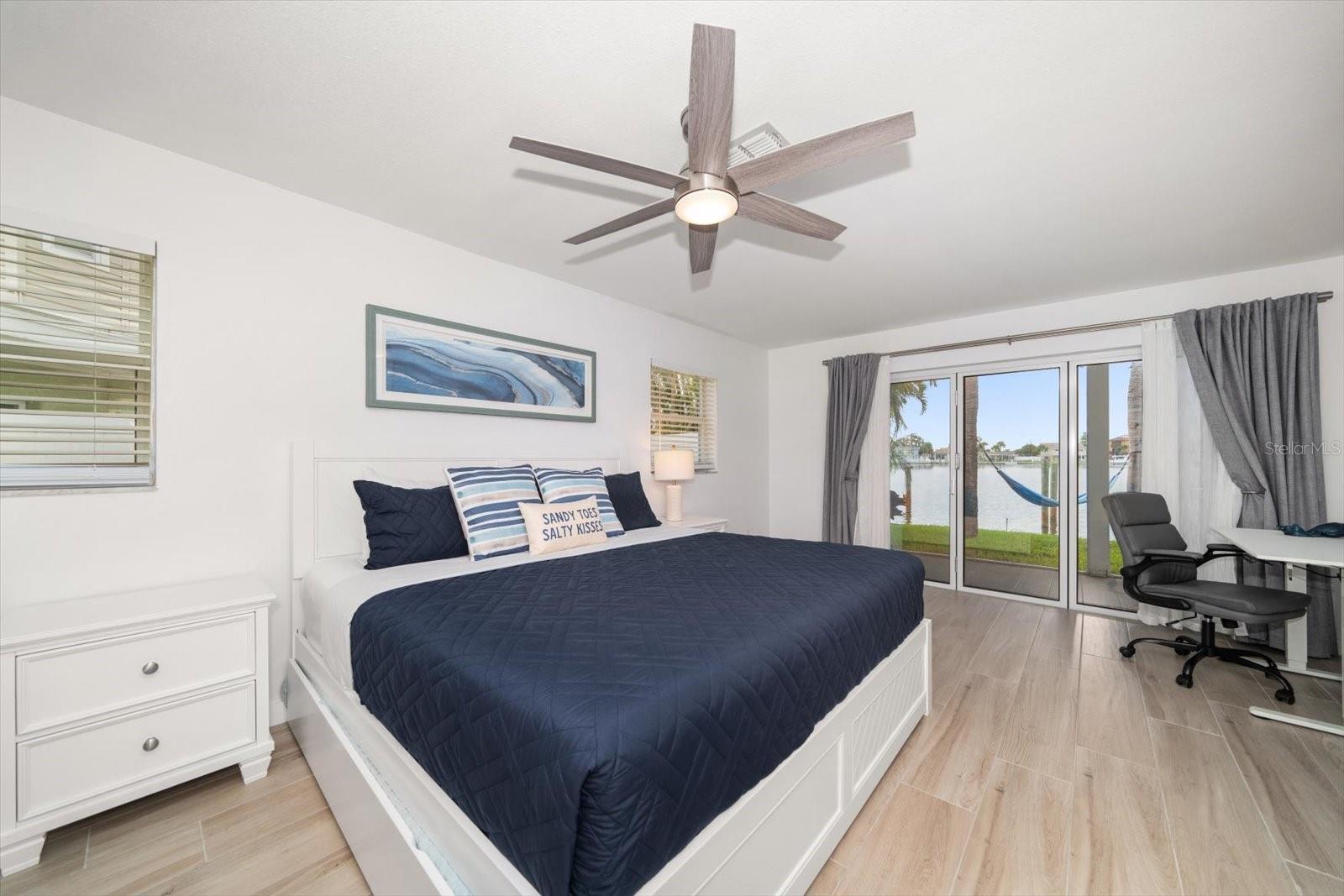 Primary bedroom has a gorgeous view and is spacious!
