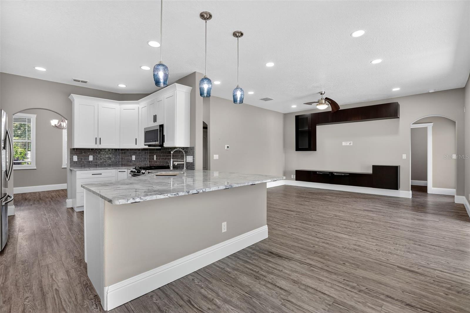 Kitchen is mostly open to the main living area.