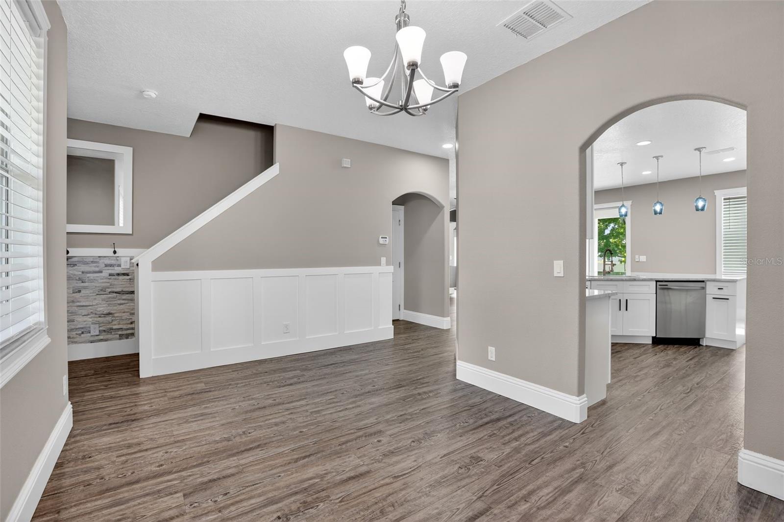 Wainscotting in front entry / dining area