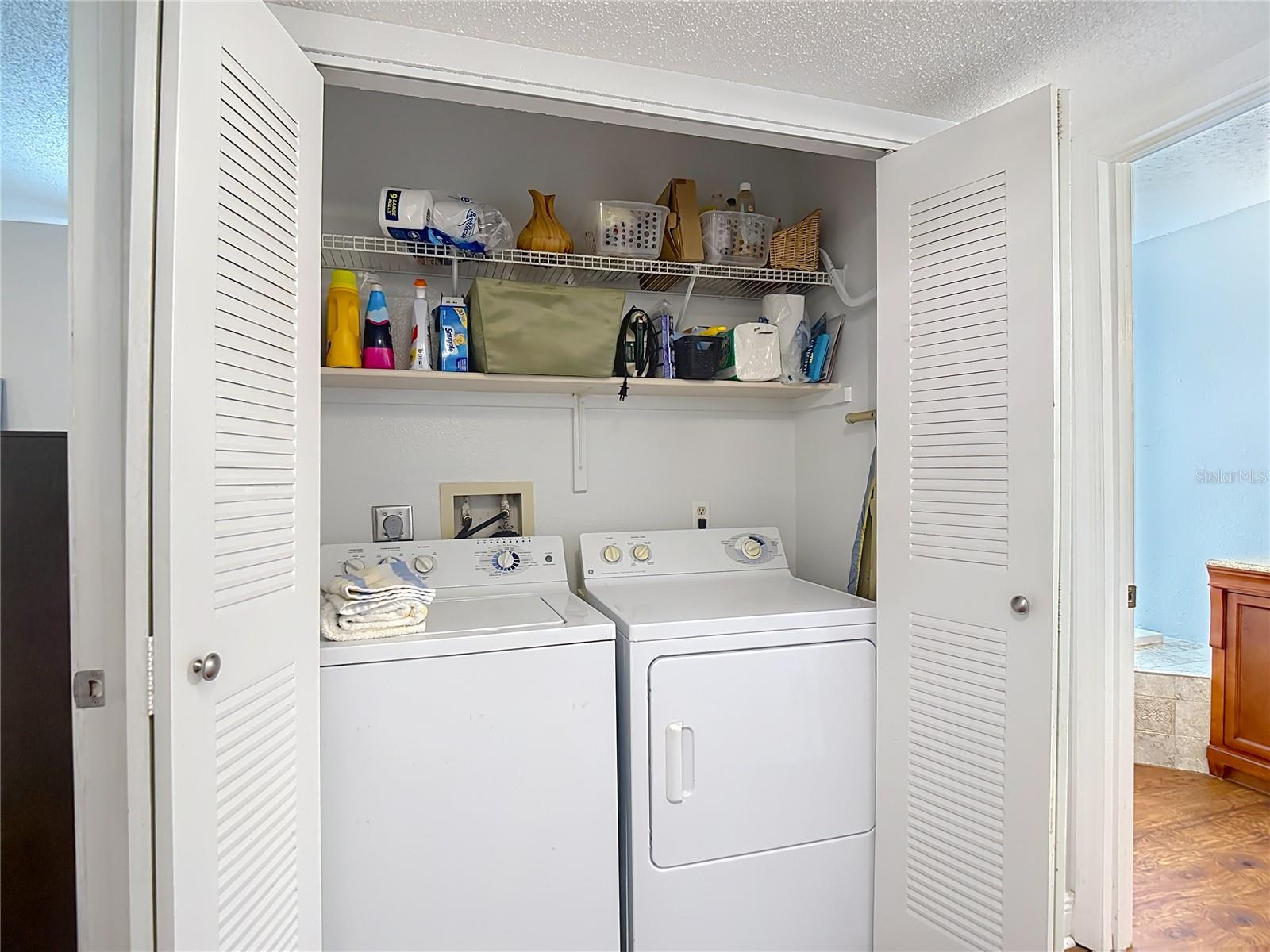 Inside laundry closet