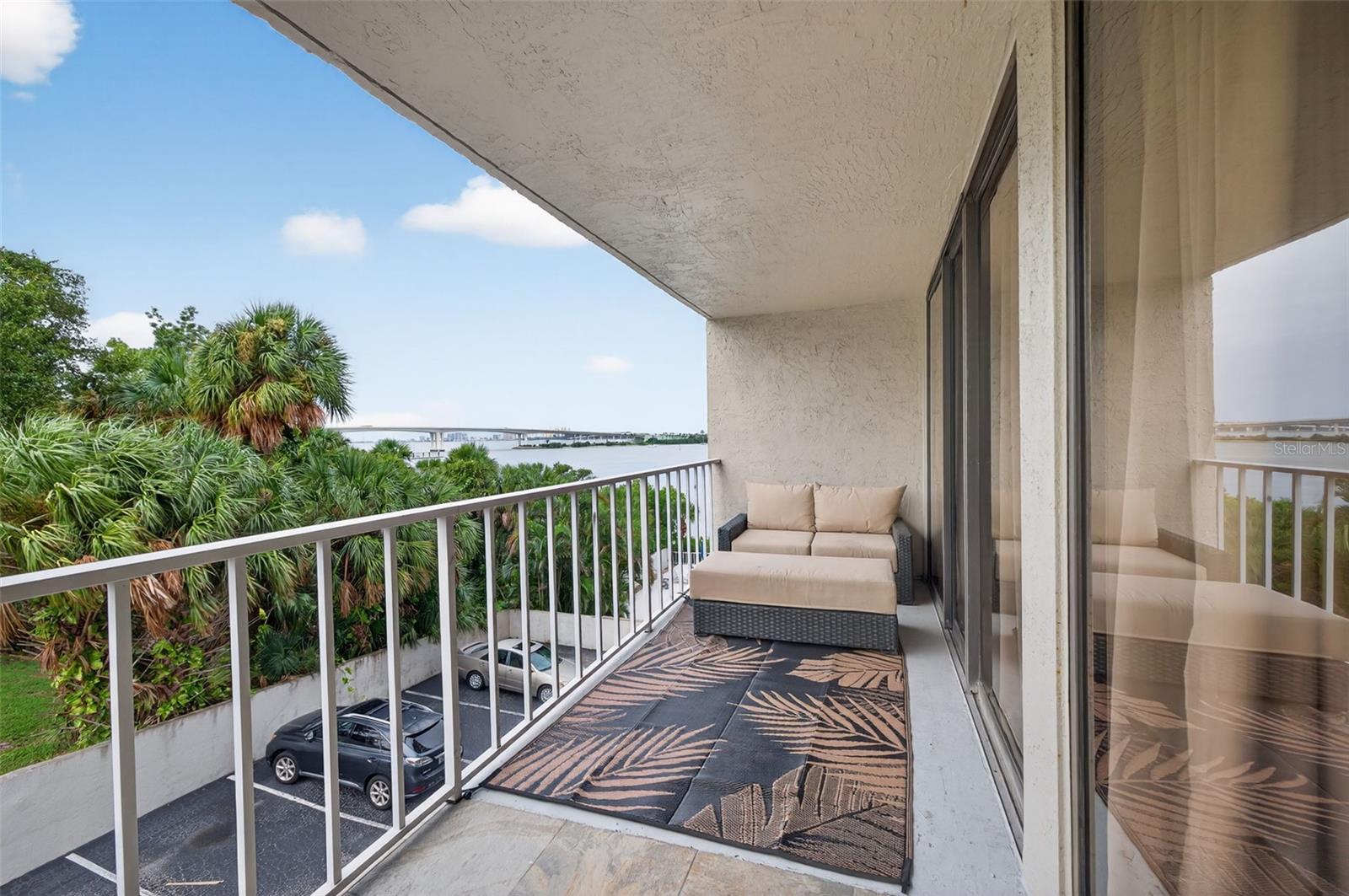 3 separate entrances to the private balcony