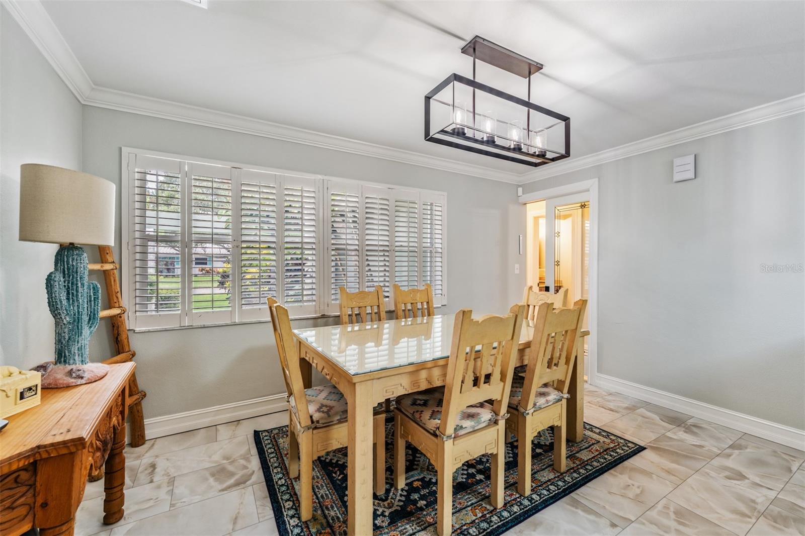 Dining Room with pocket door to hallway
