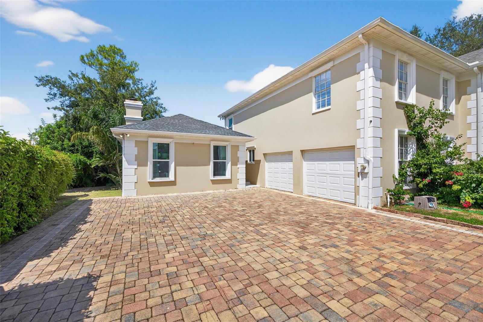 Large brick driveway
