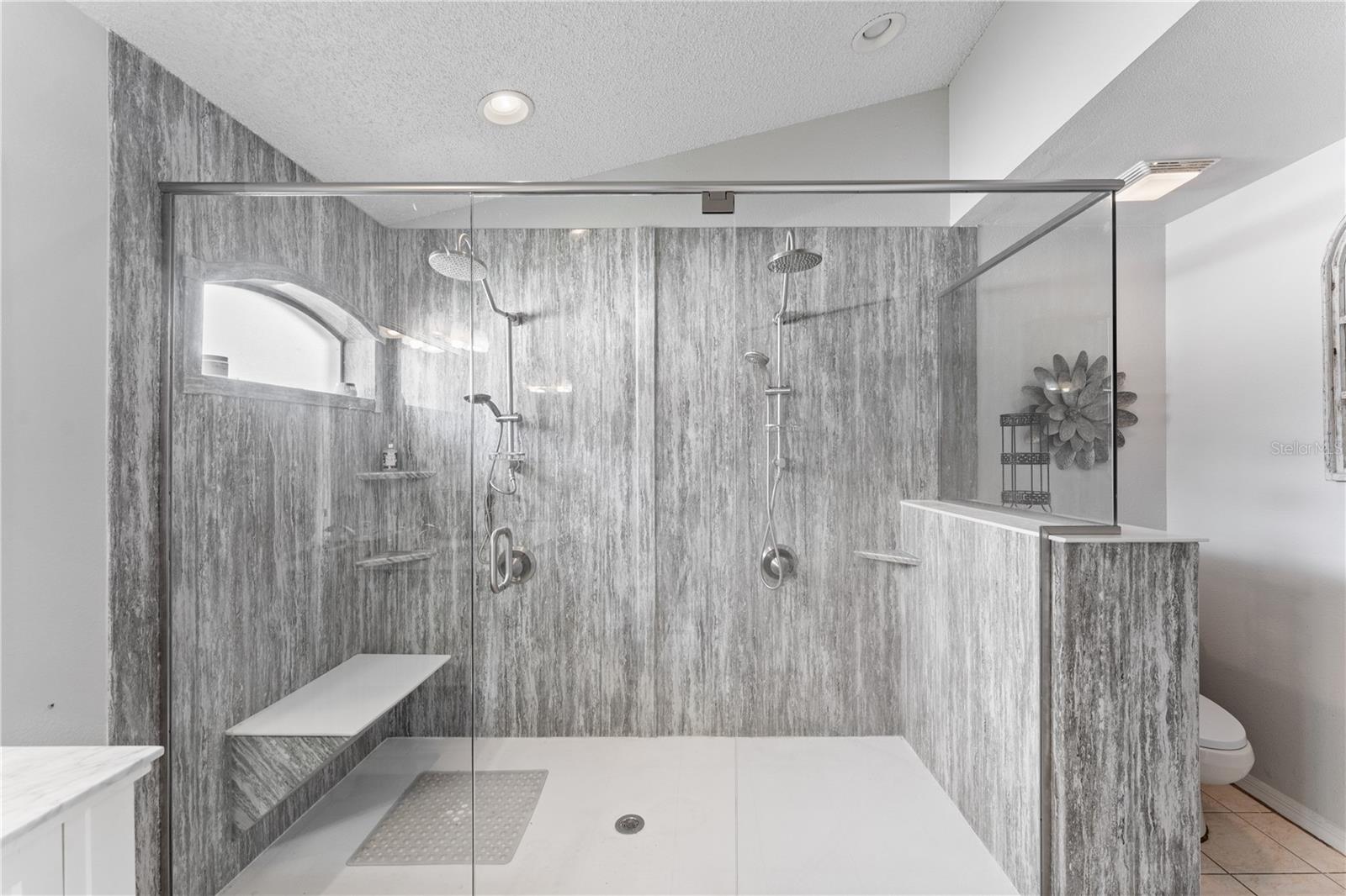 Primary Double Shower with Dual Shower Heads