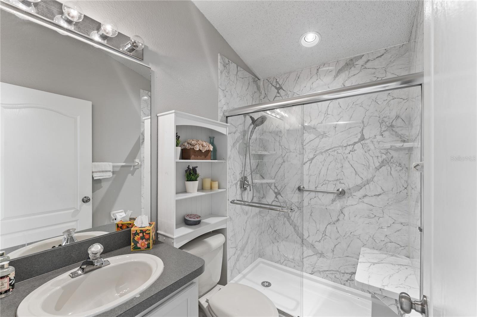 Second Bathroom - Updated Shower with Shower Seat