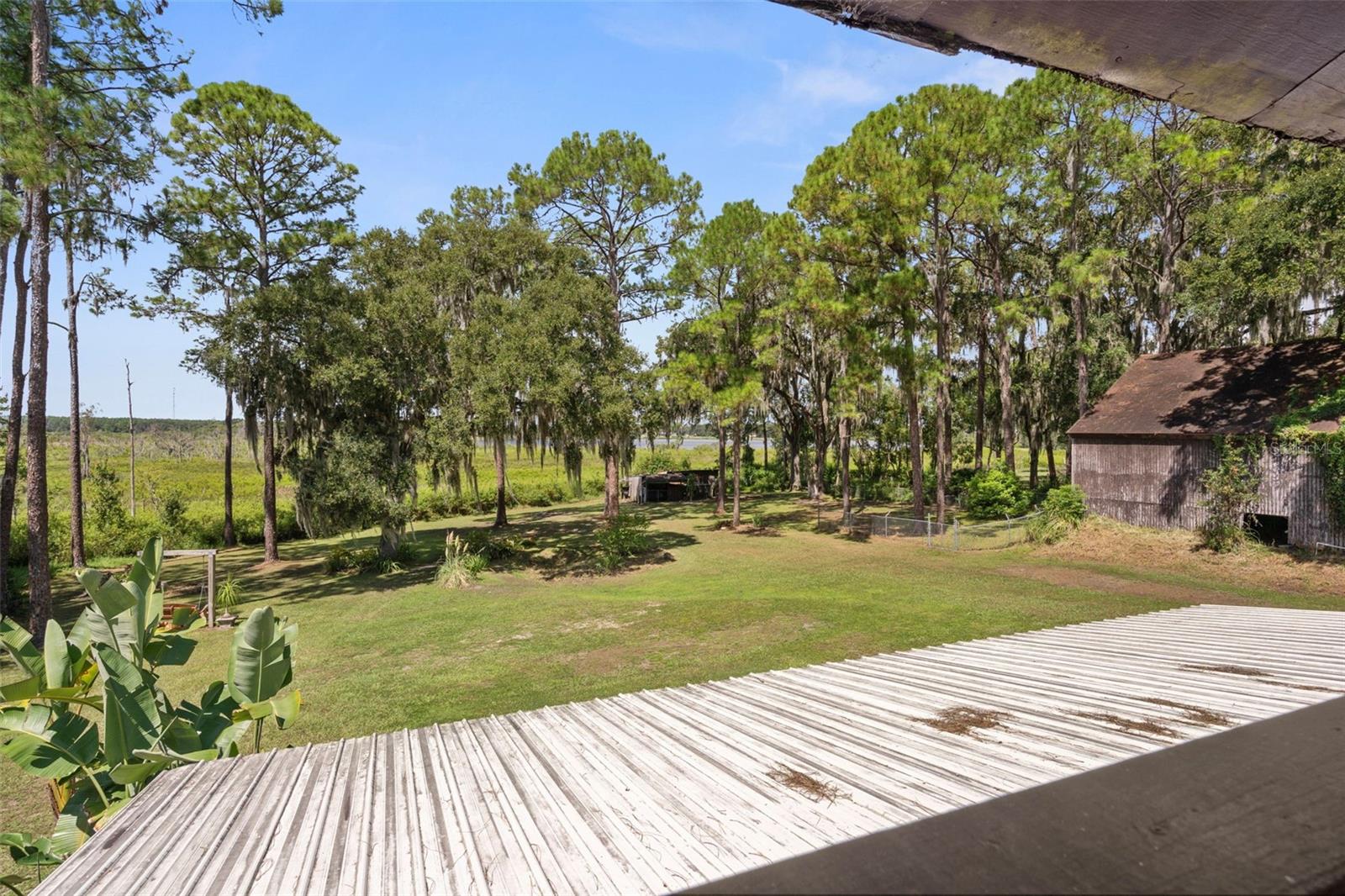 View of backyard from Balcony.