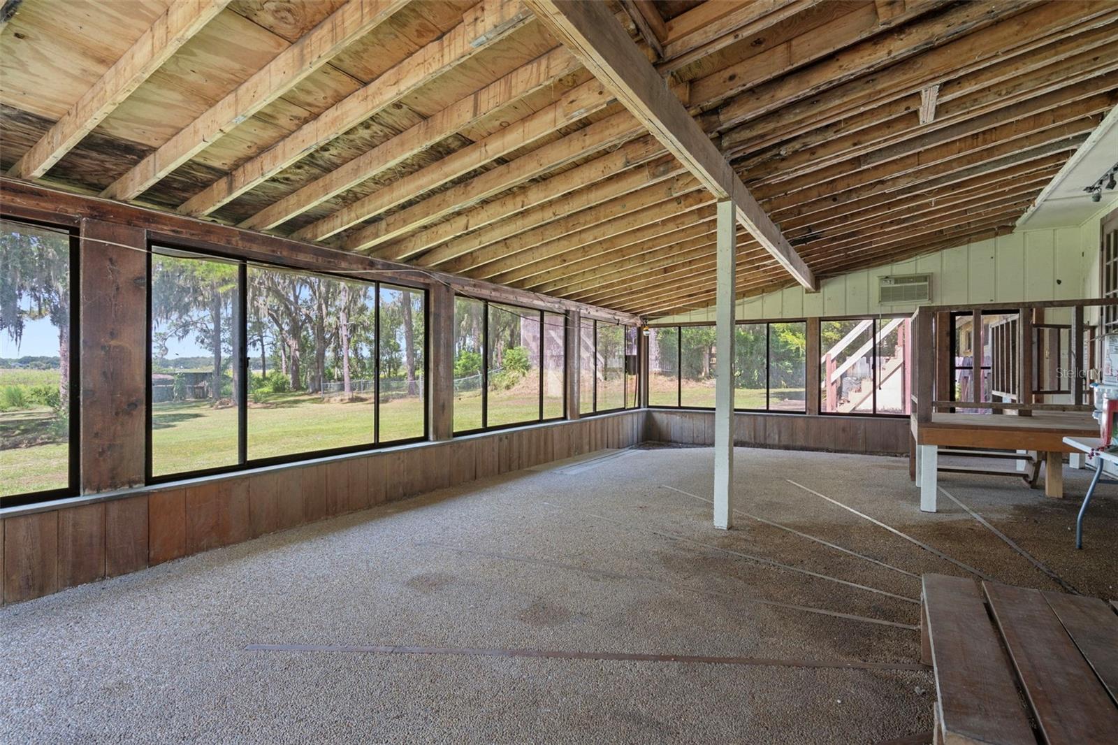 Back Glass Enclosed Patio Area