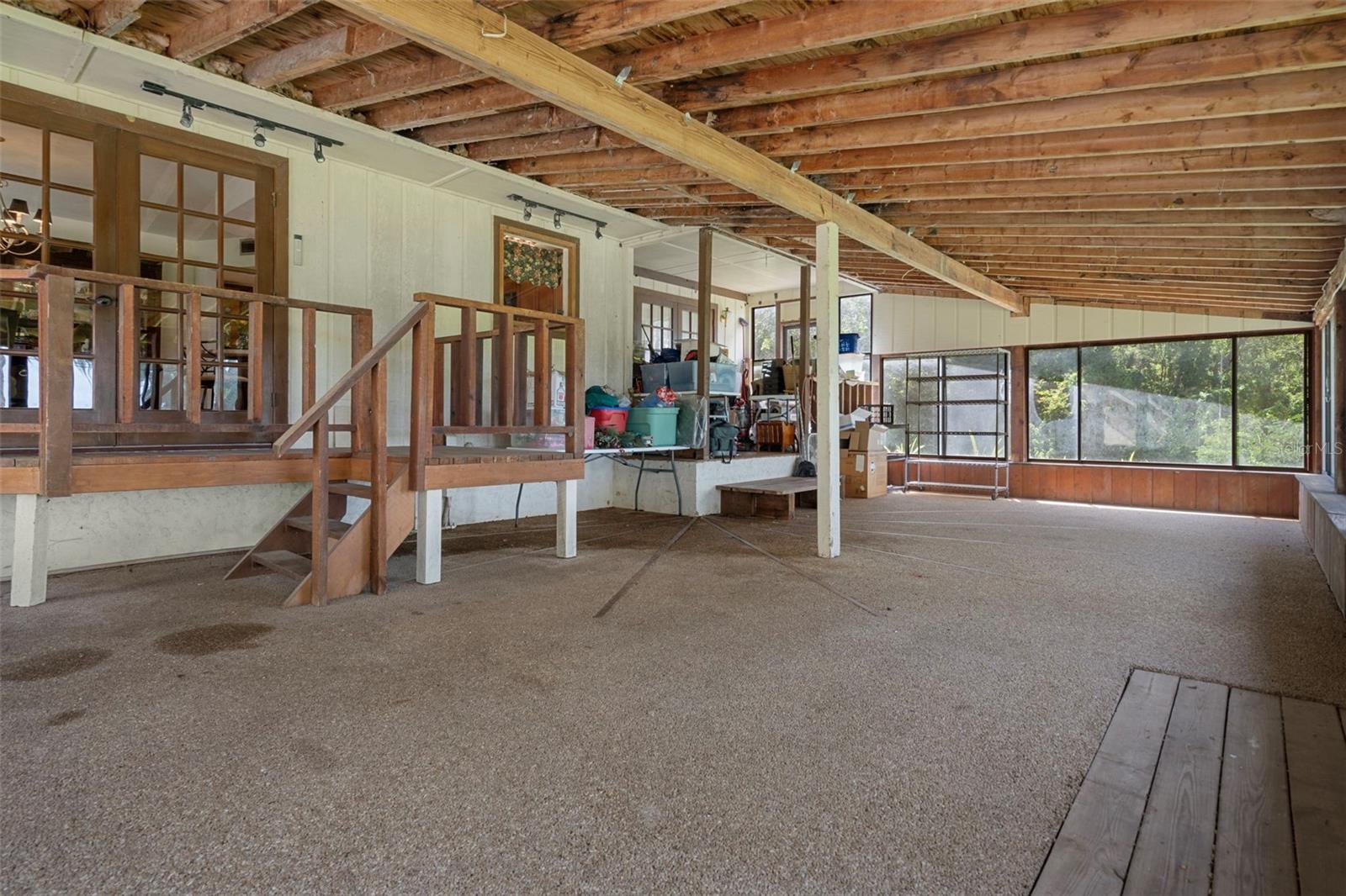 French Doors up into Dining Room/Kitchen.