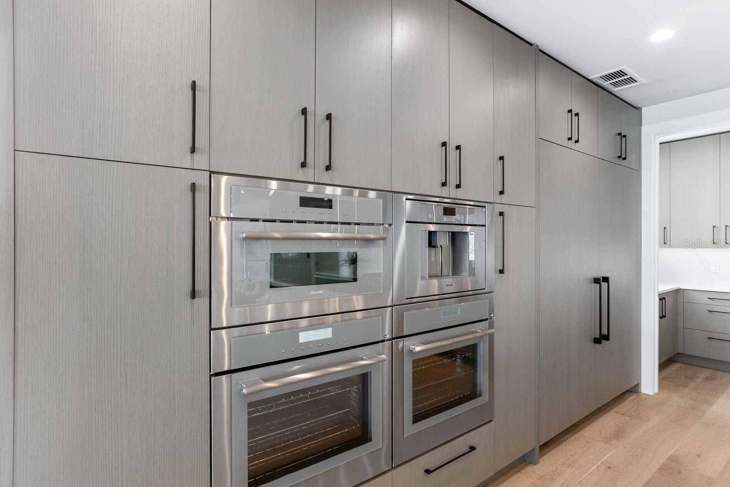 Coffee Machine, Microwave/Convection Oven & Two Built-in Ovens