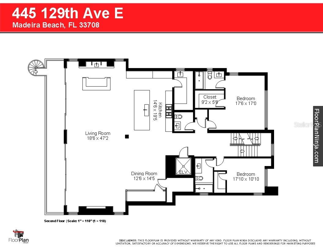 Second Floor (Kitchen) Measurements