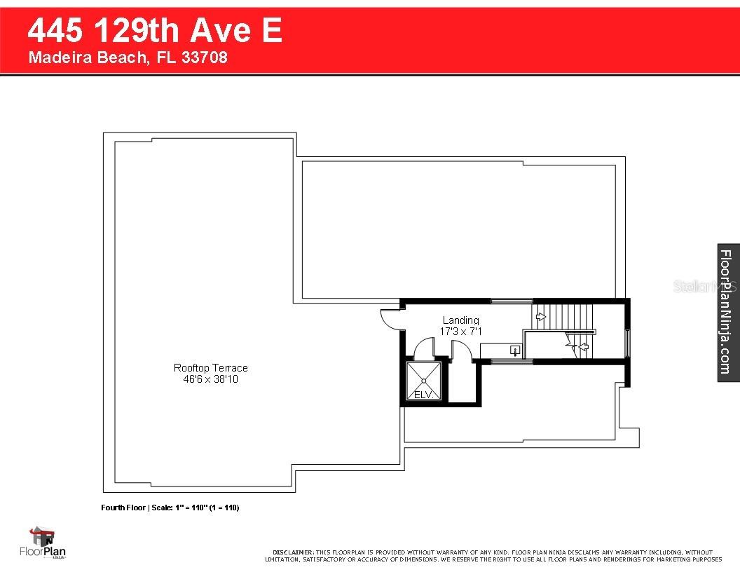 Fourth Floor (Rooftop) Measurements