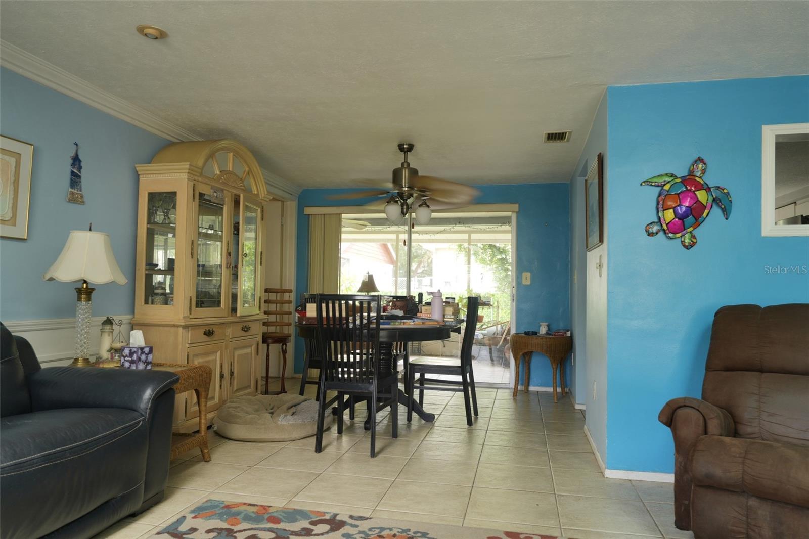Looking into dining room
