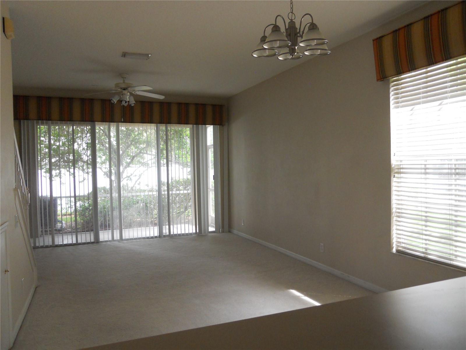looking from kitchen to living area