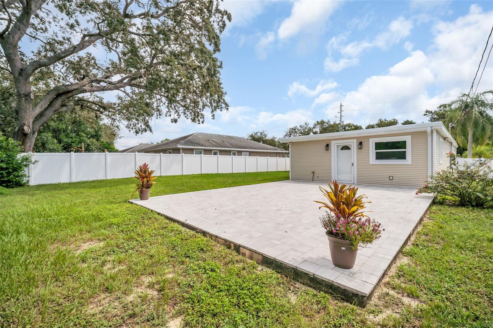 Large Rear Yard and Pavered Patio