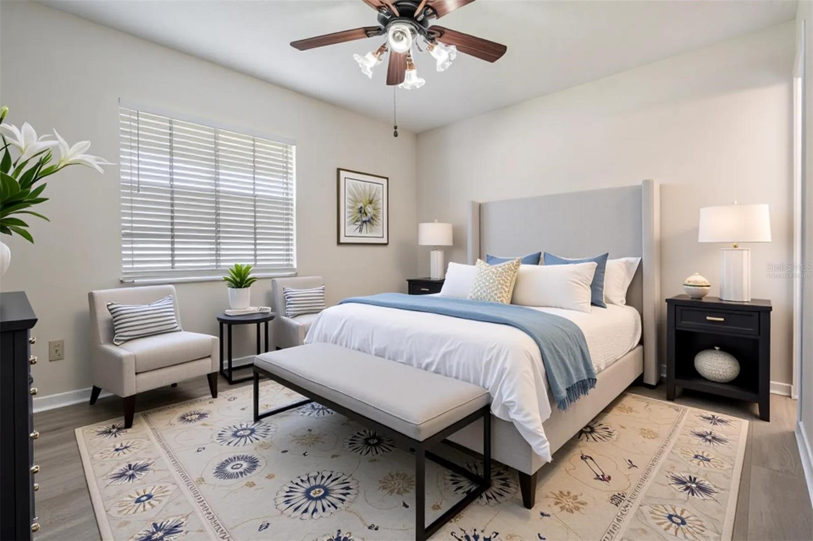 Virtually Staged Primary Bedroom