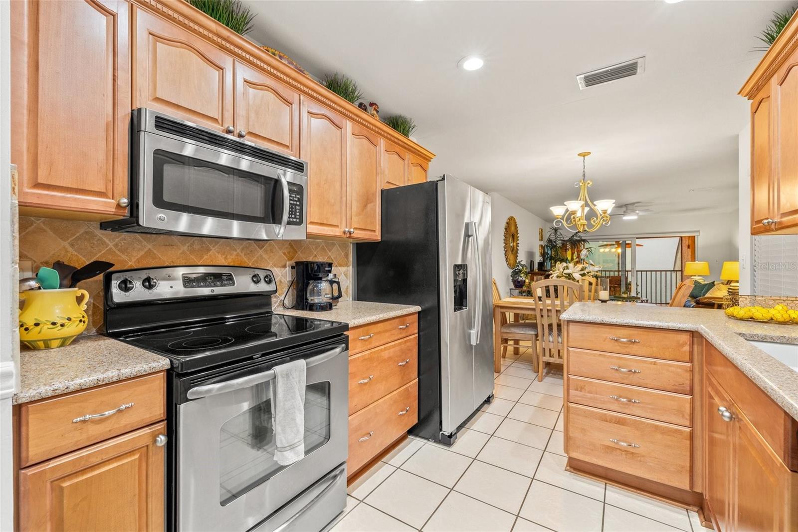 Spacious kitchen with a direct view out to the water.