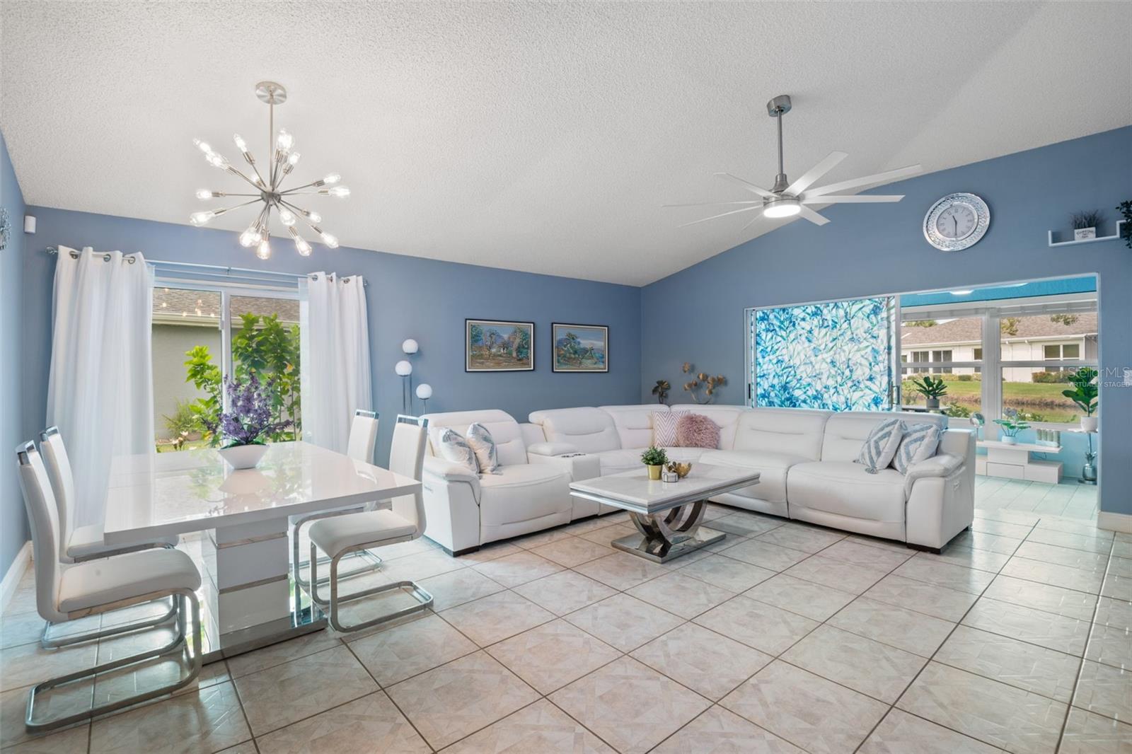 Virtually Staged - Living Room without the cabinetry.
