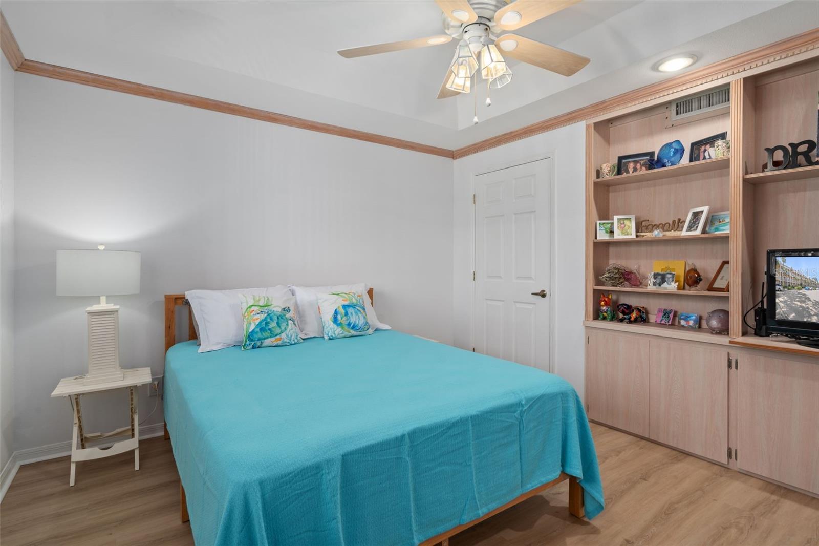 BEDROOM #2 HAS TRAY CEILINGS AND BUILT-INS