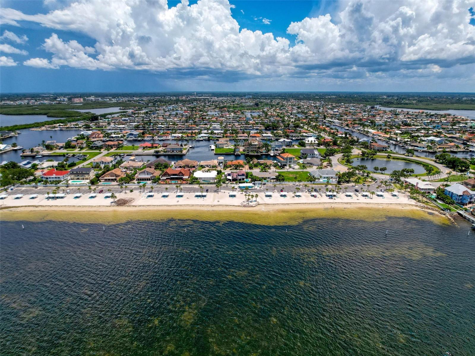 Private beach at Gulf Harbors