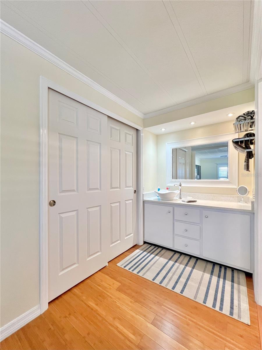 Primary bathroom with walk in closet