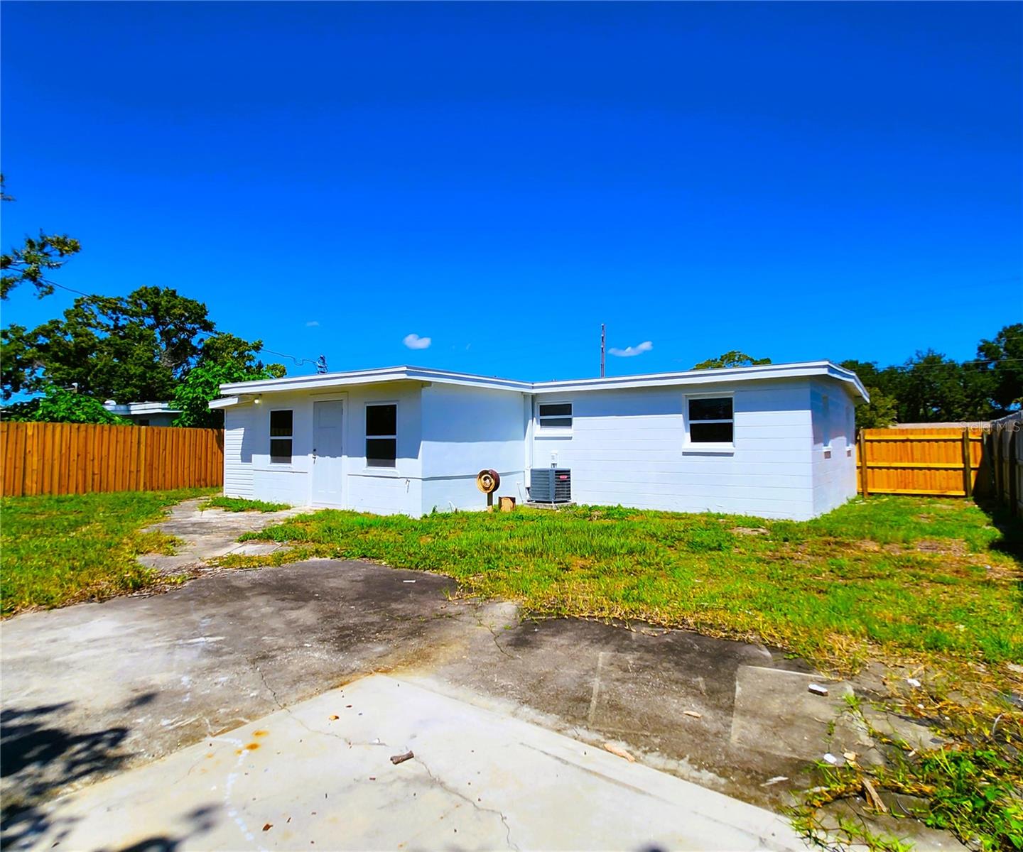Large Backyard, Cement Slab, High and Dry: no flood zone, no HOA