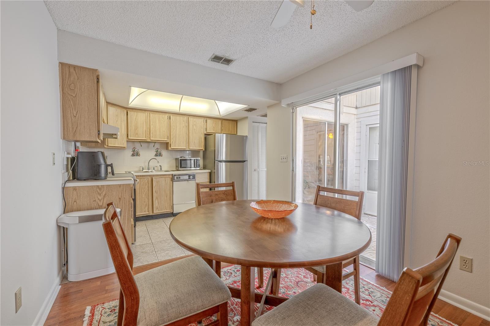 Functional kitchen and dining setup.