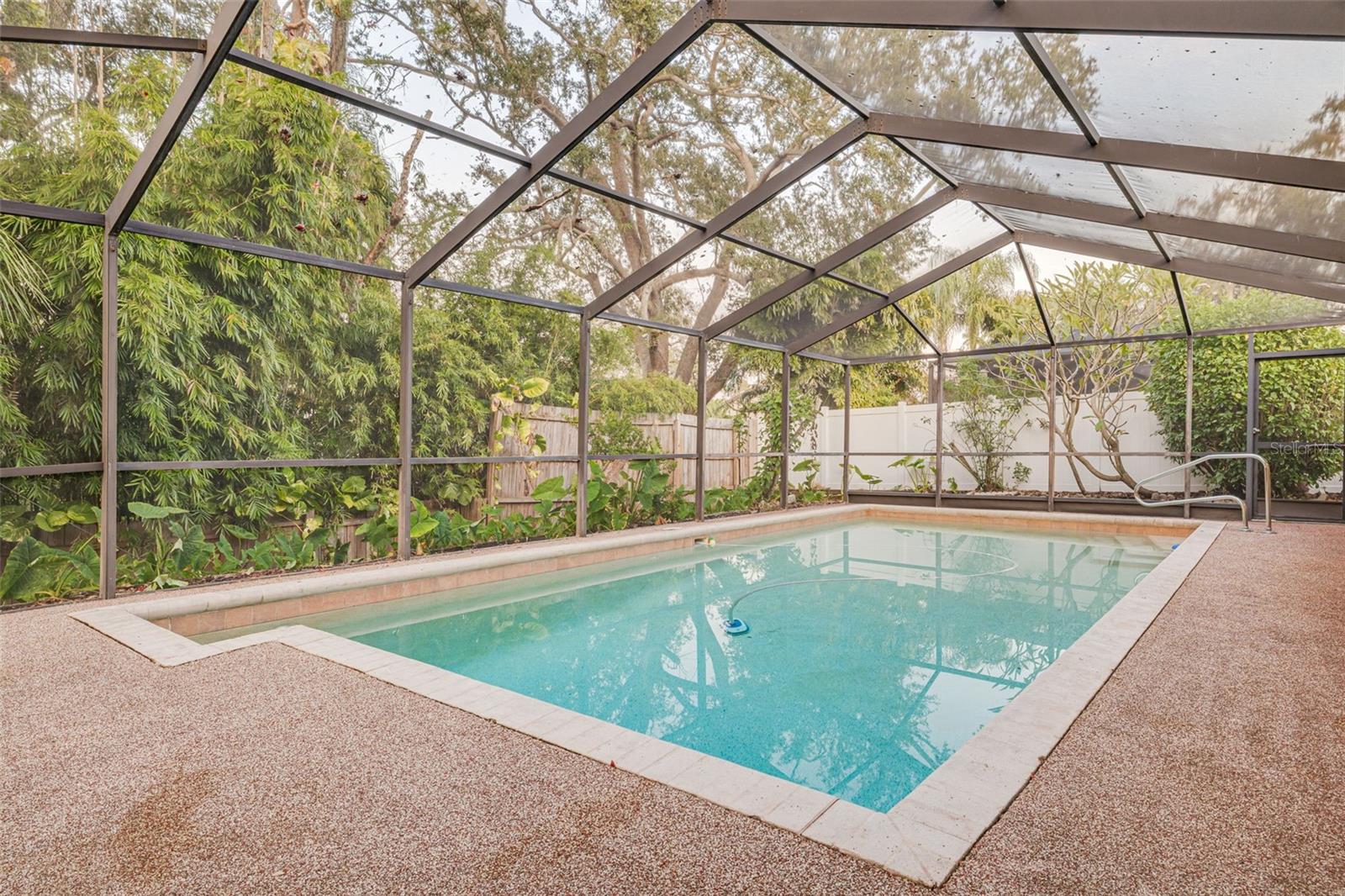 Large screened-in pool