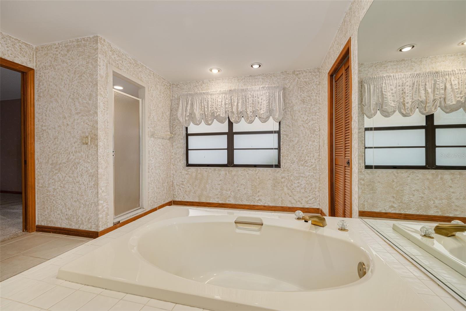 Separate tub and shower stall