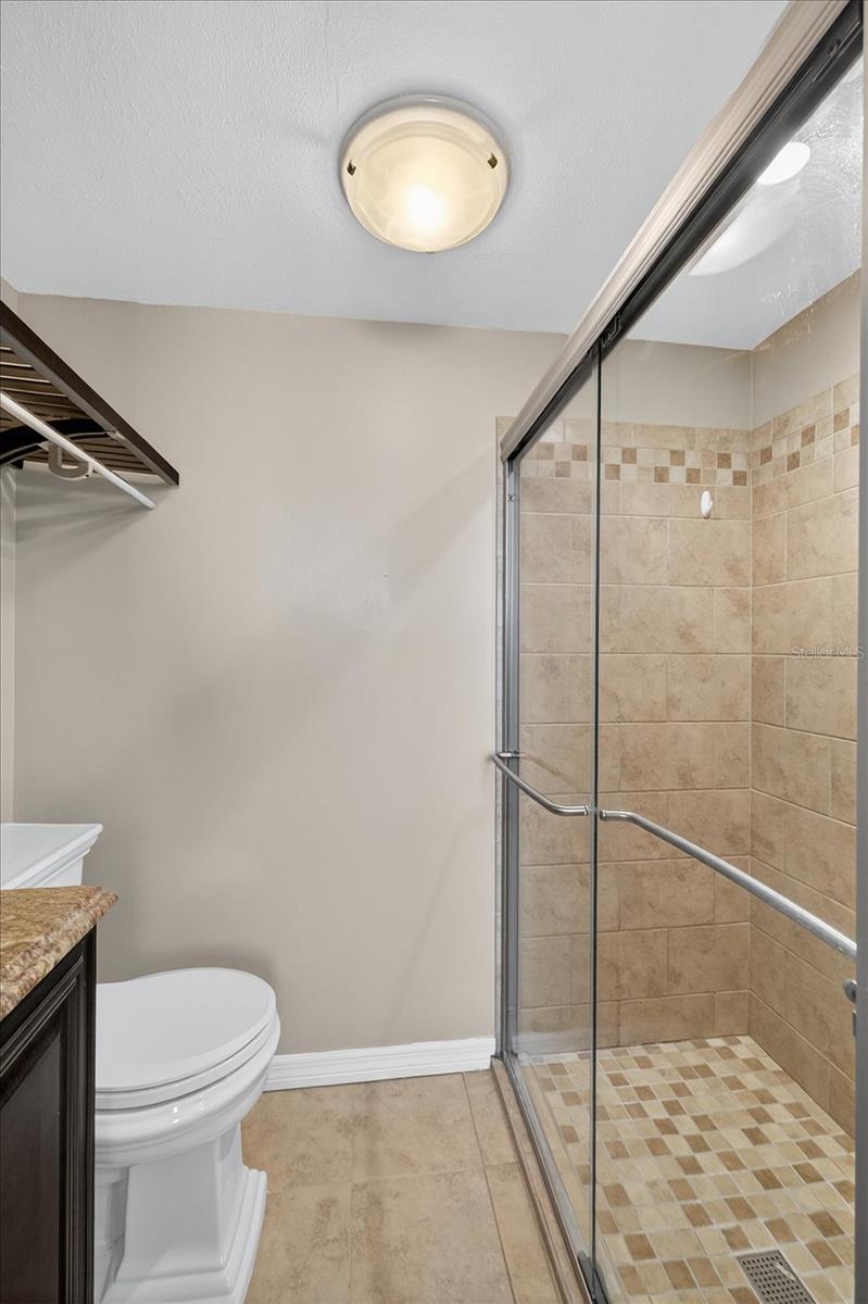 Second floor-Primary bathroom glassed-in shower area