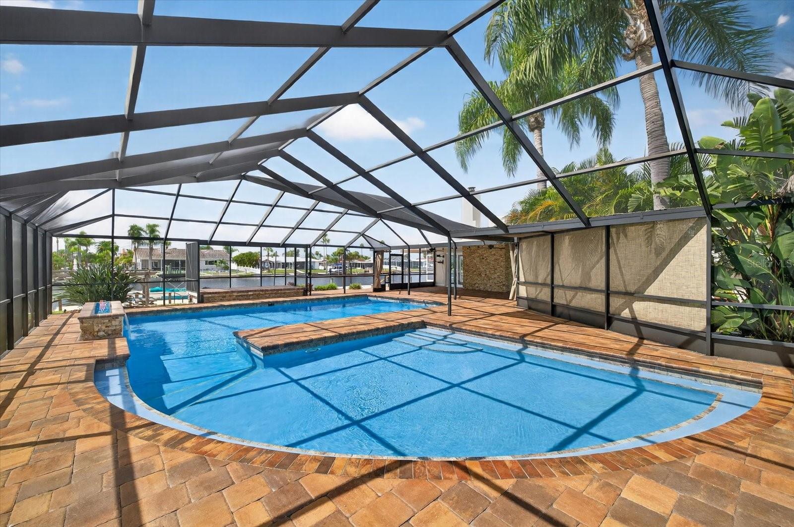 Salt water pool- shallow end view looking toward canal.