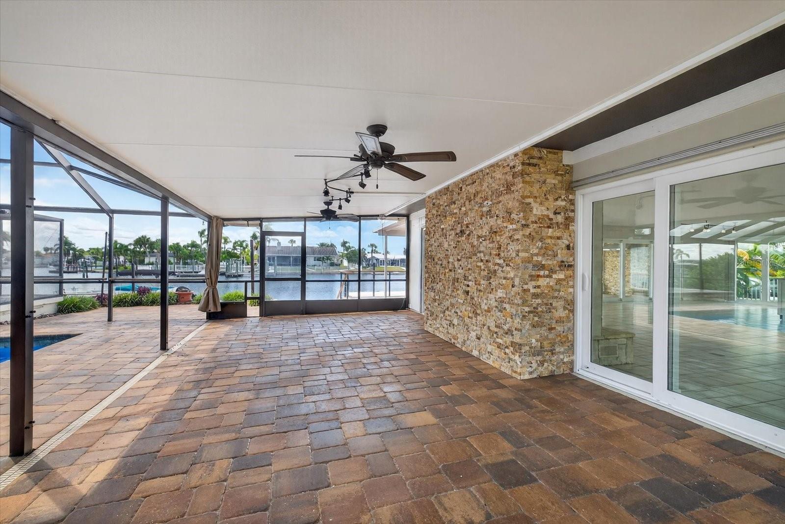 Lanai/porch looking toward view of canal