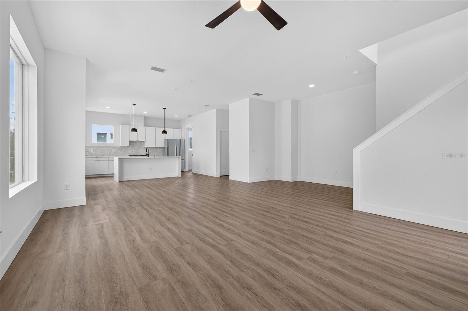 Open Living and Dining room