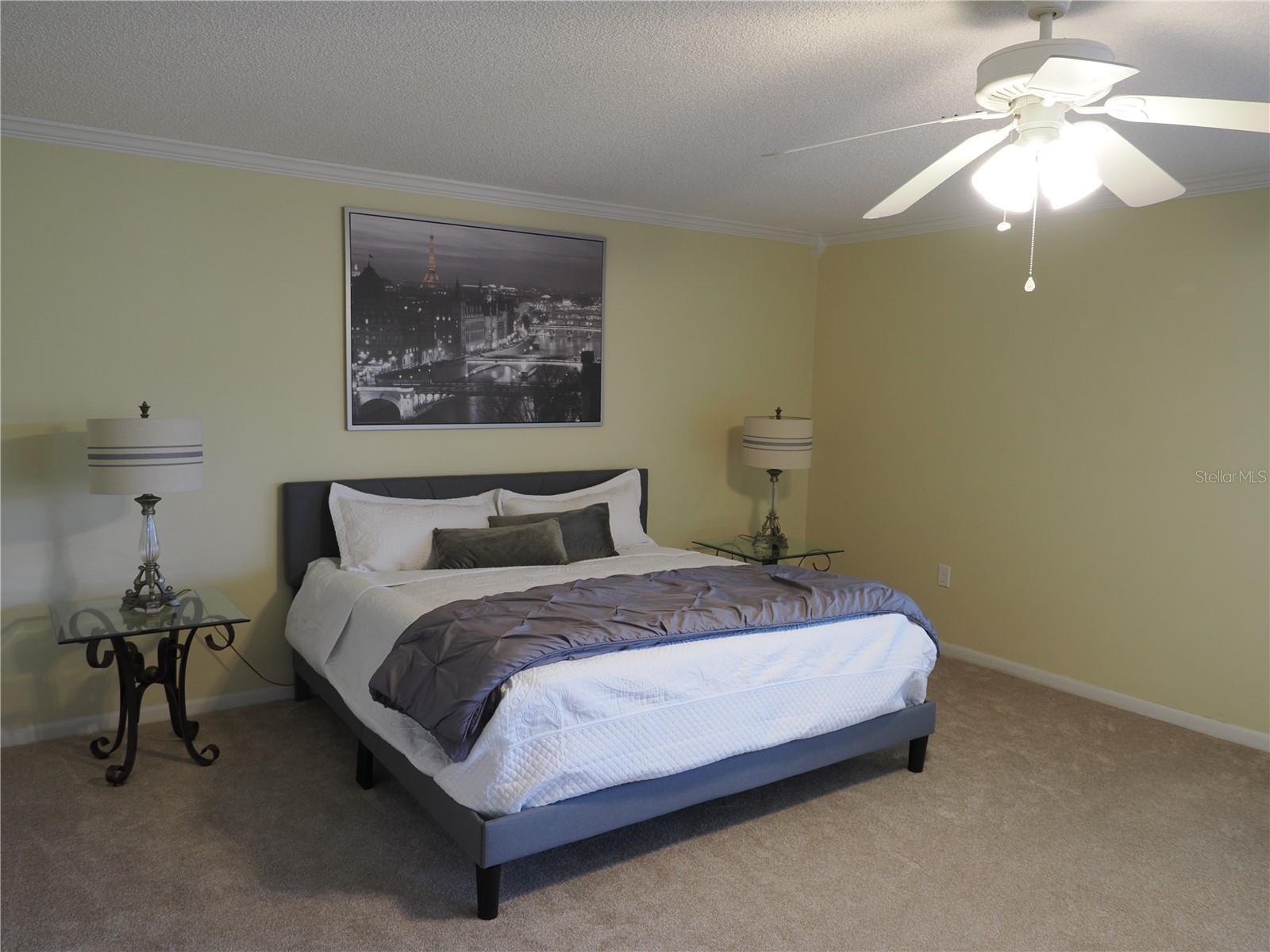 Large main bedroom with two double closets
