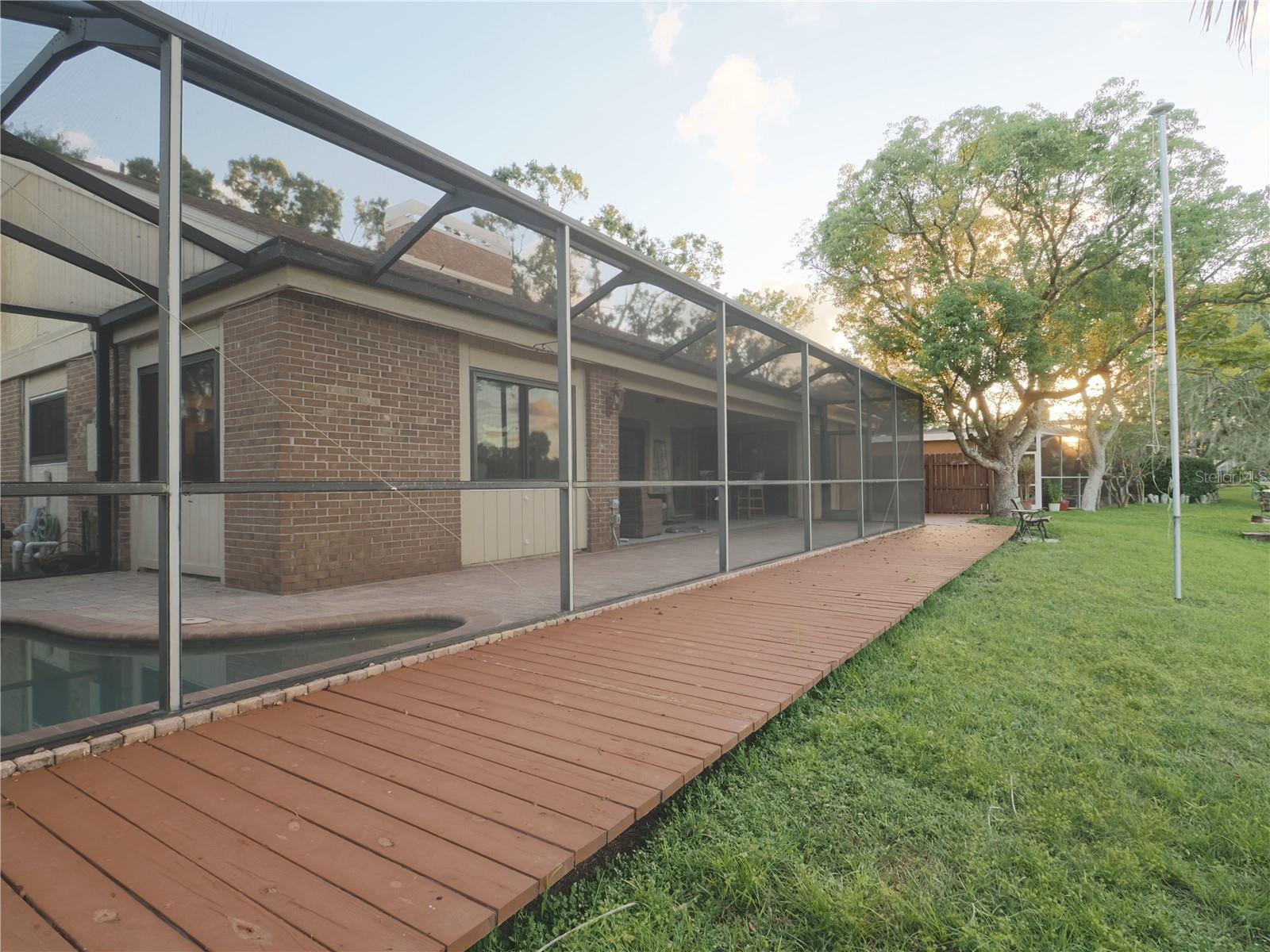 Extended screened patio with pool
