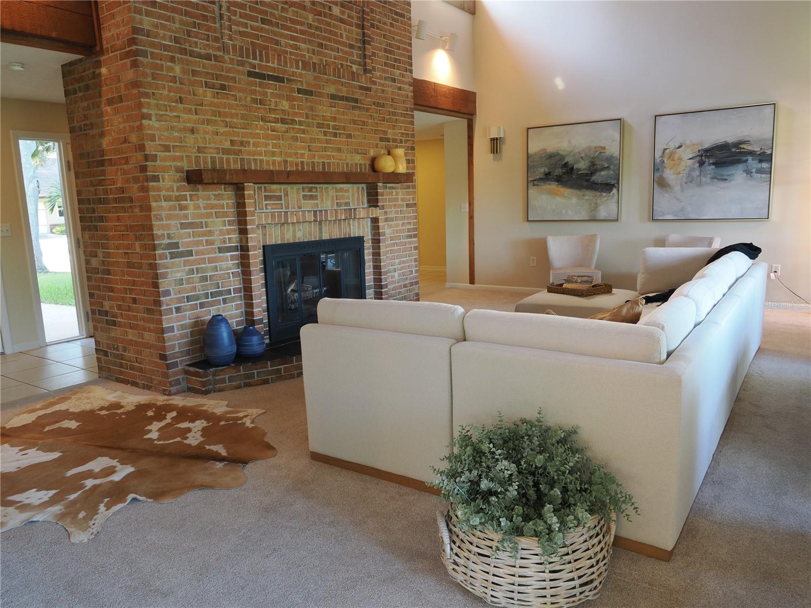 Woodburning fireplace for those cozy nights