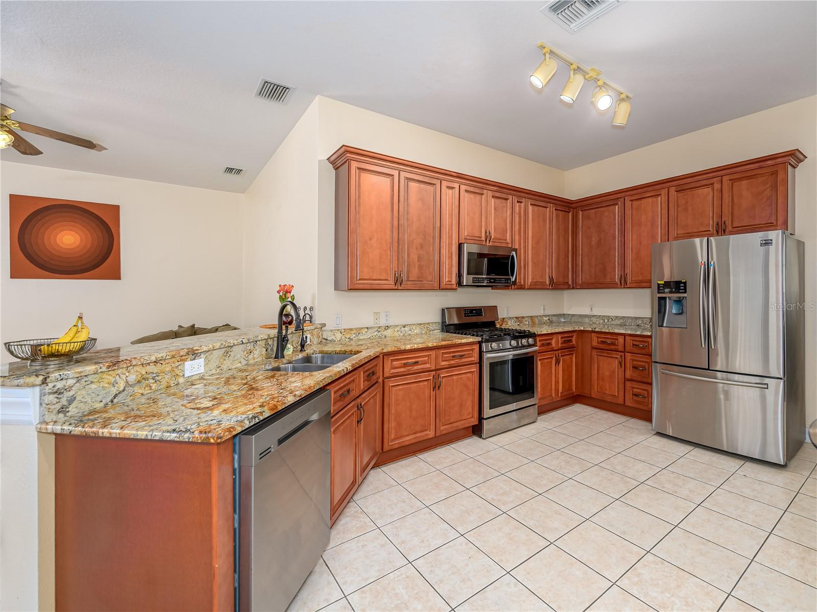 Large kitchen with oversized cabinets