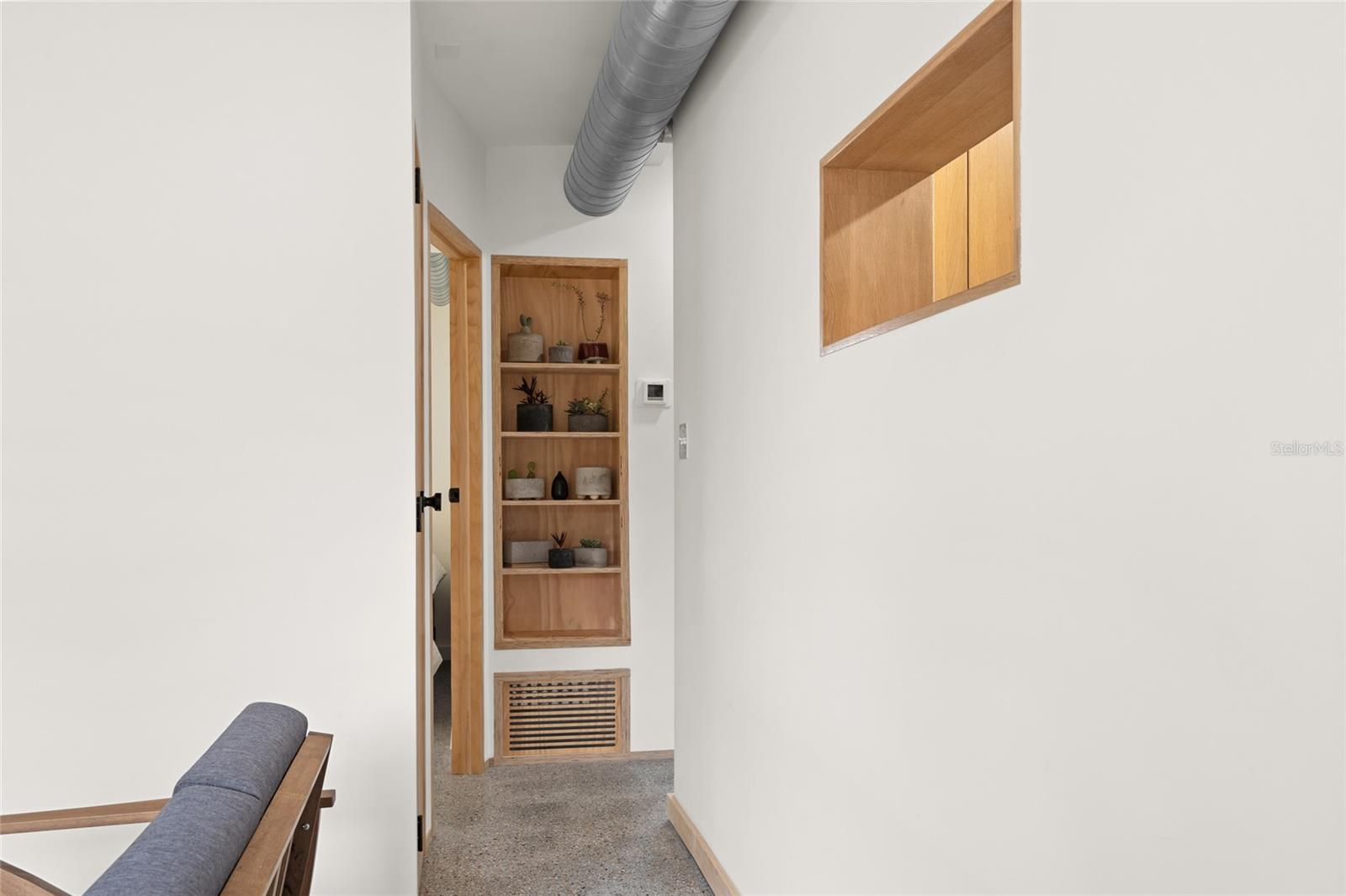 Custom built-in shelving.