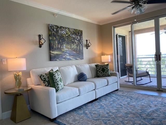 Furniture Staged to Provide Scale of Living Room