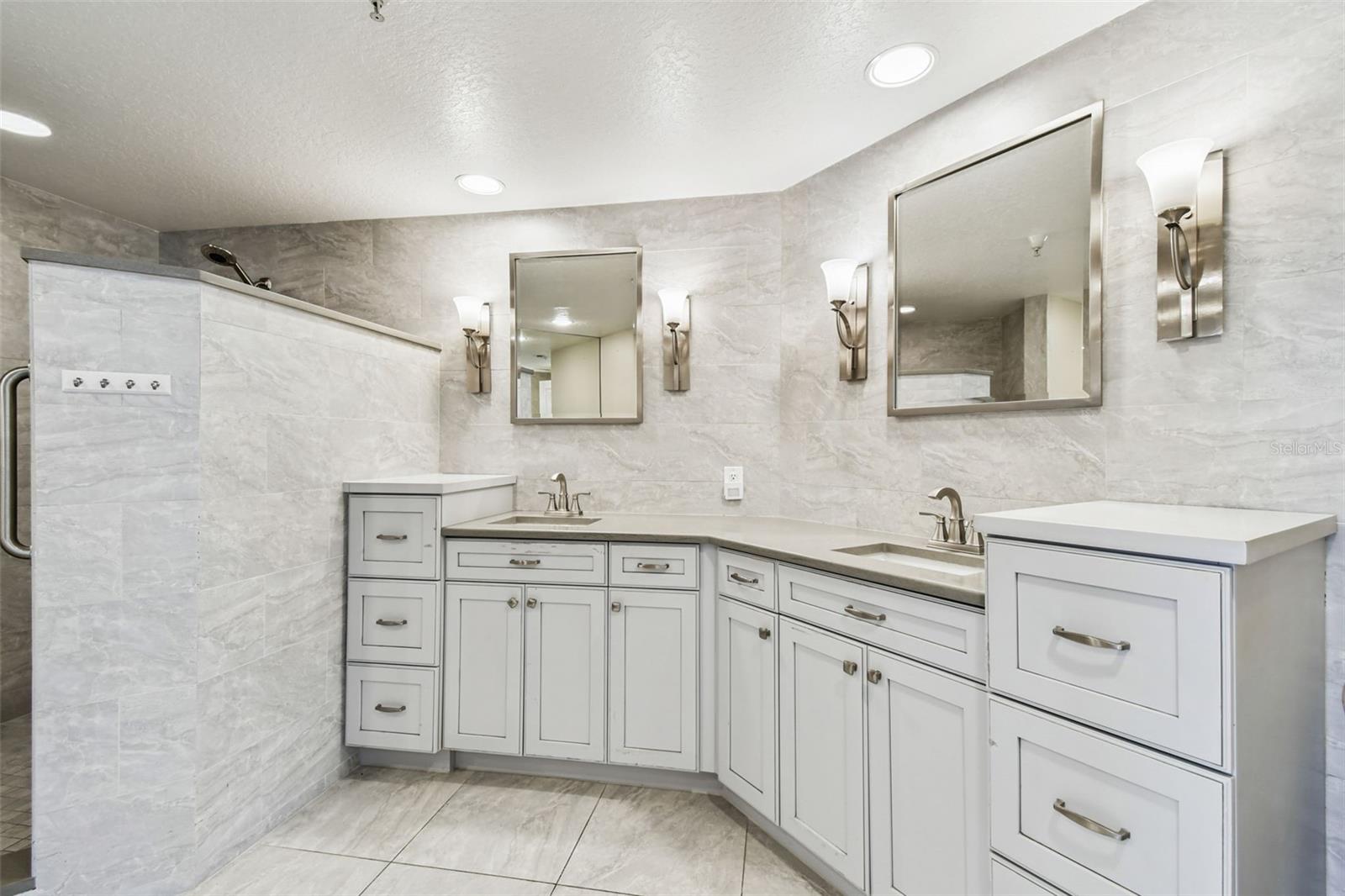 Handsome Cabinetry in Primary Bathroom
