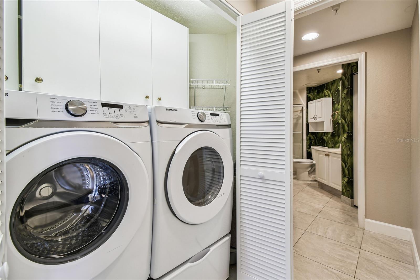 Laundry Area with new Washer and Dryer
