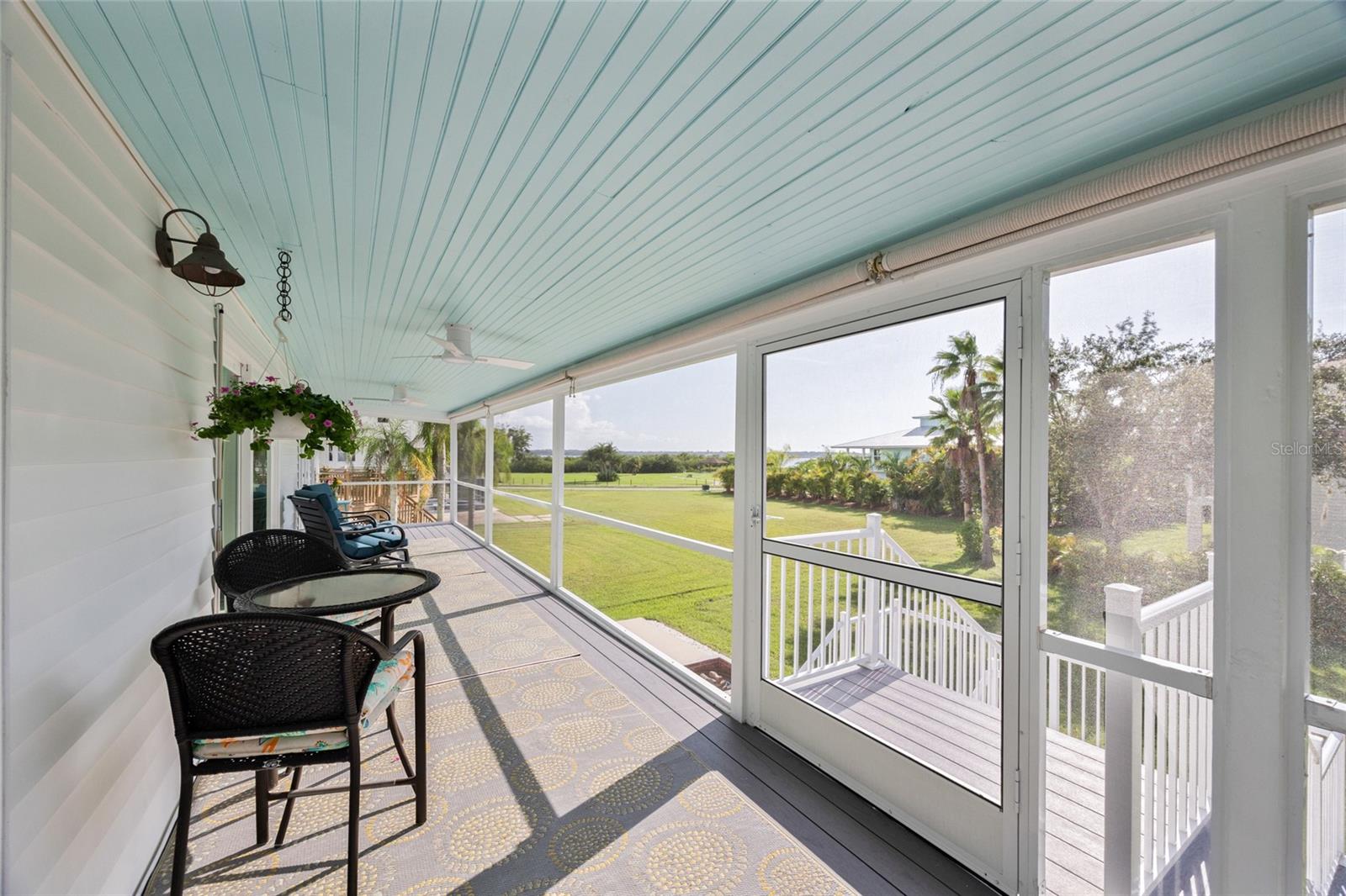 Screened in Balcony with views of Old Tampa Bay