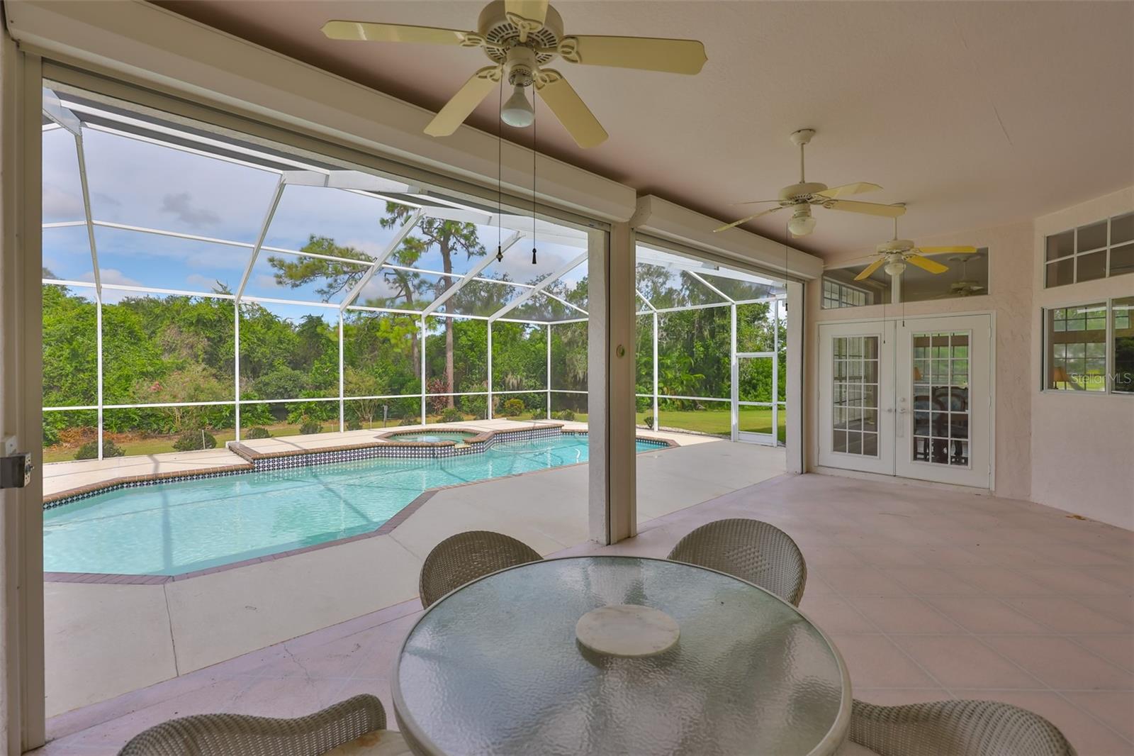 Oversized Covered Lanai with Ceiling Fans