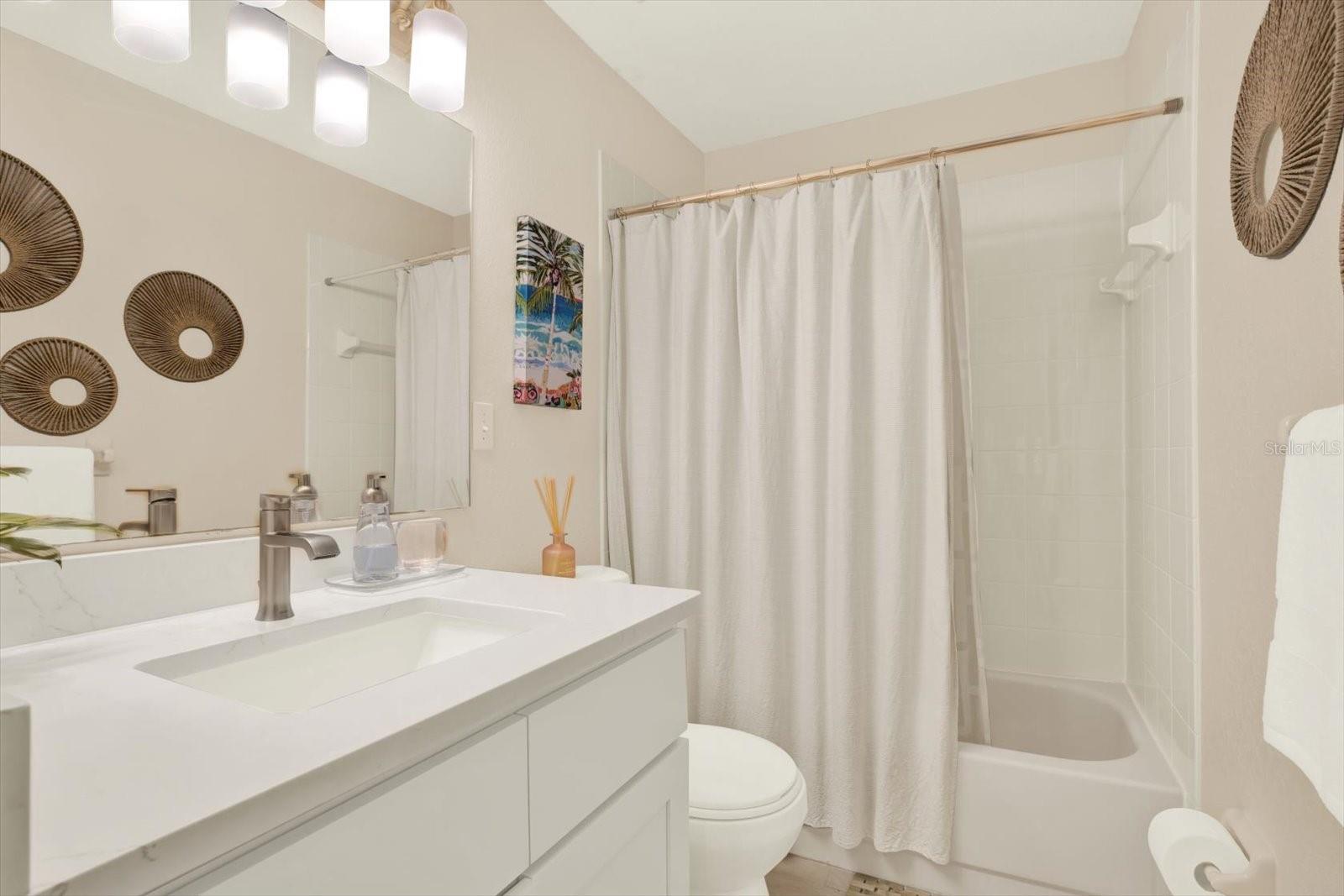 Second Bath, shower and tub