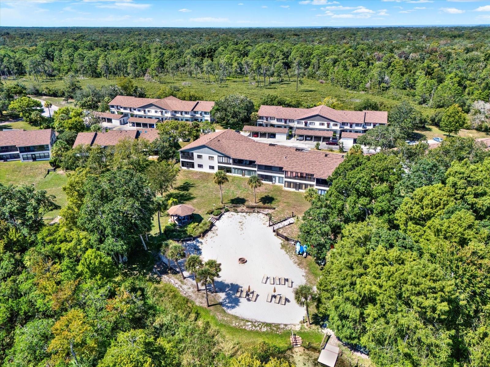 Private beach area with access to the Weeki Wachee river