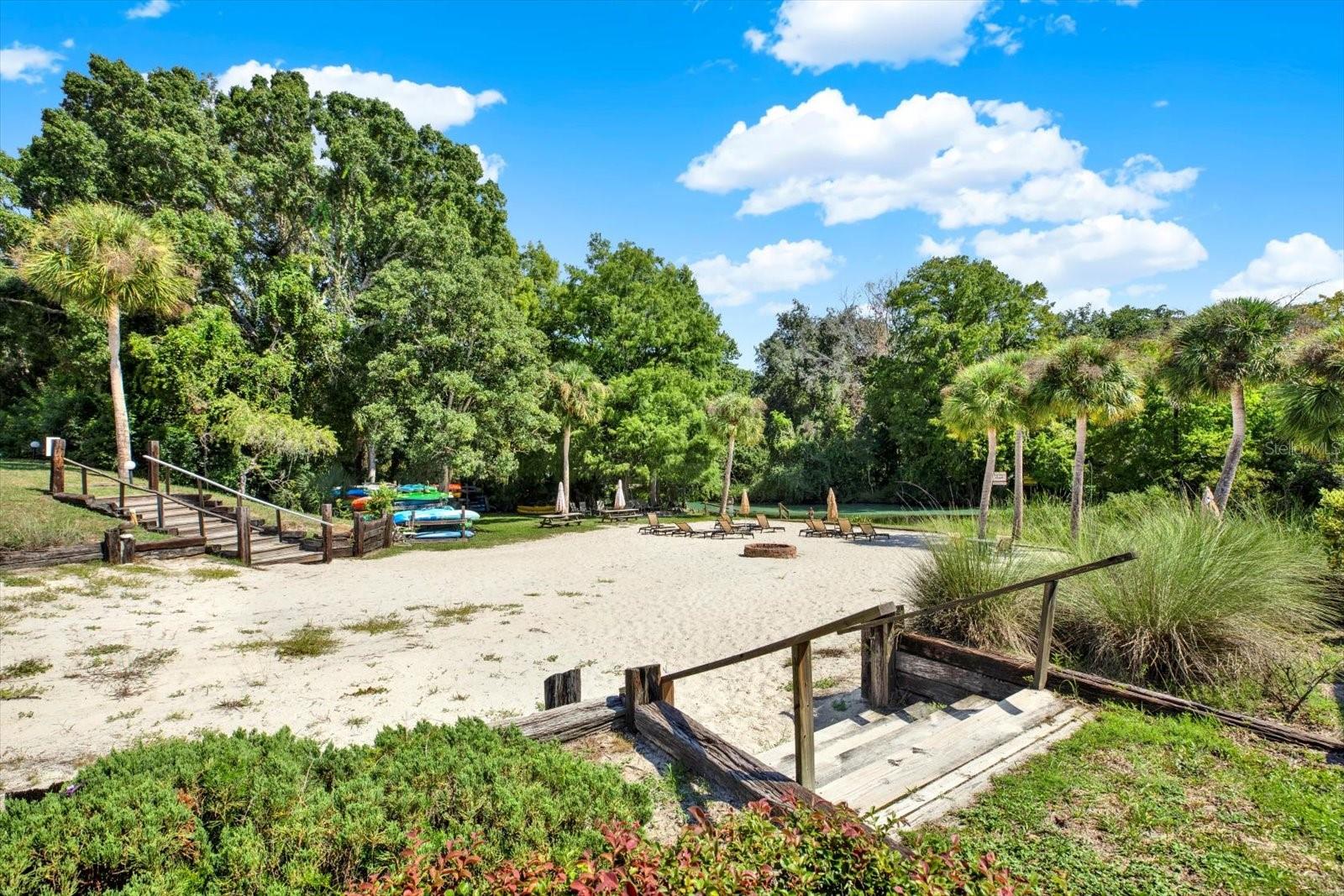 Resident-only, sandy white beach area also used for morning yoga classes