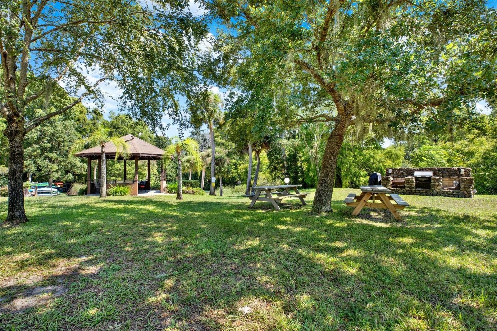 Beach gazebo used for potlucks, holiday celebrations and resident entertaining.