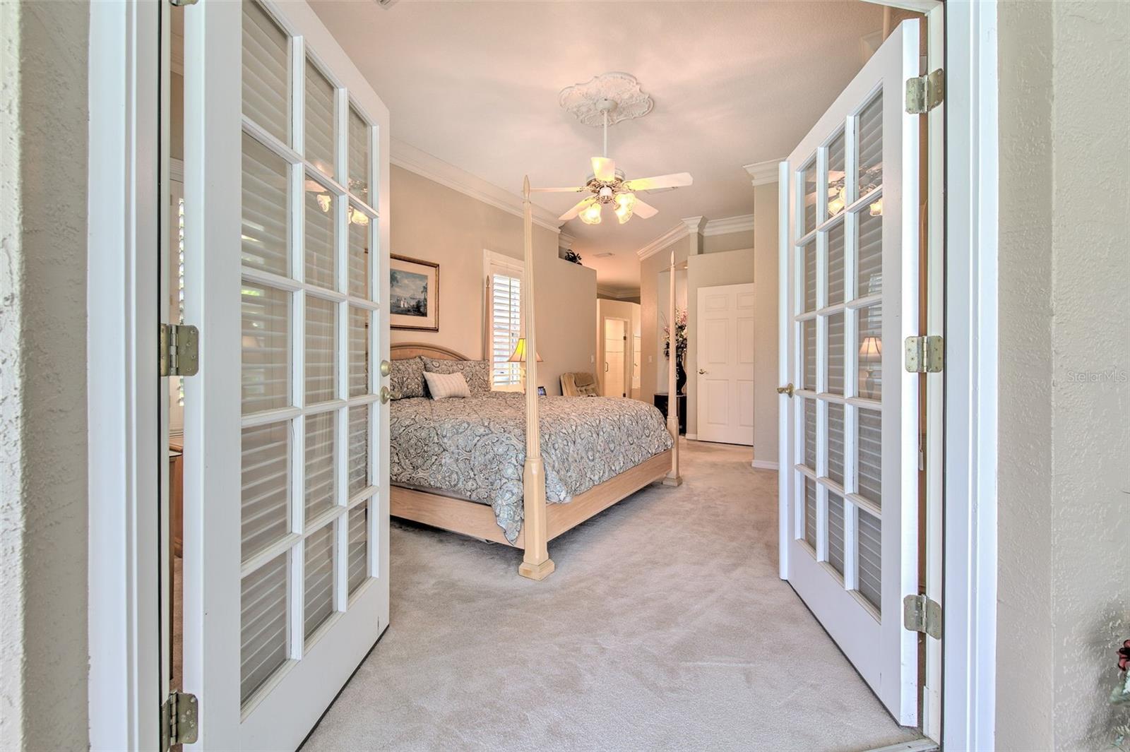 View from lanai with French Doors into bedroom!