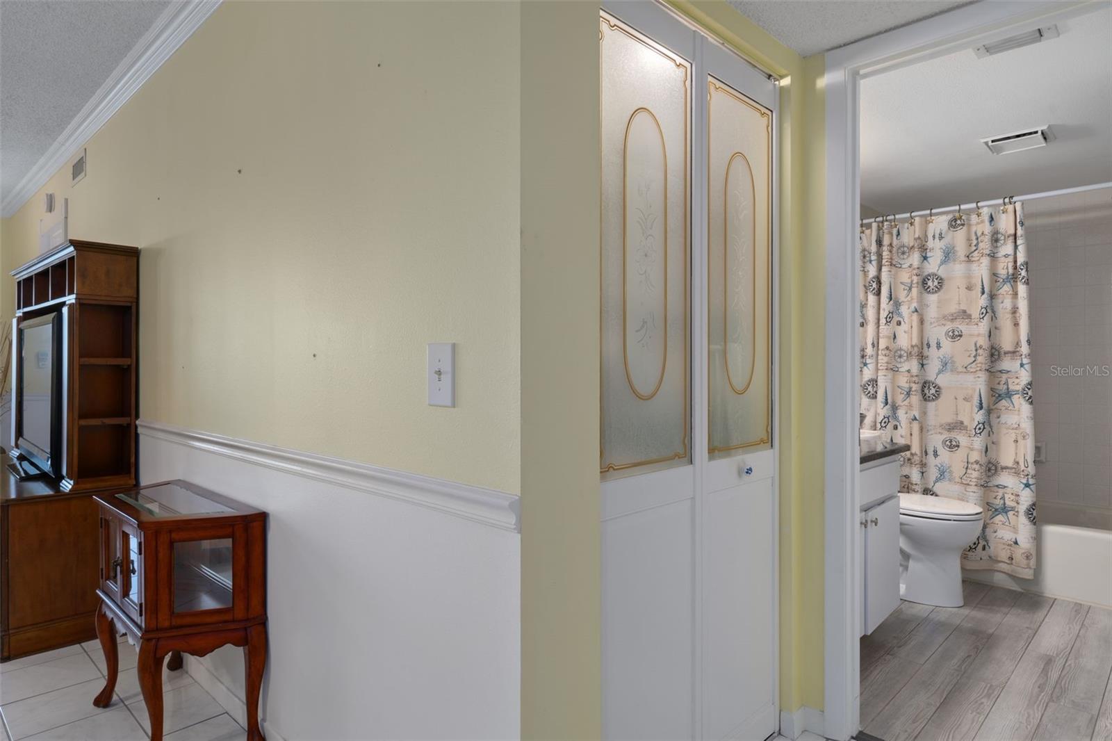 Hall to guest bath